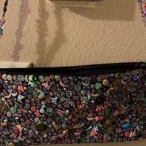 Far Nine Embellish Beaded Small Multi Colored Women's Handbag Clutch